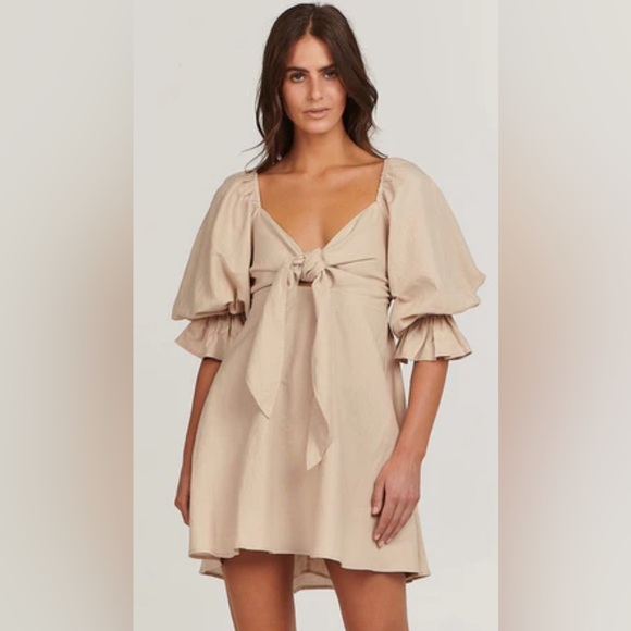 charlie holiday sonny dress | Dresses | Charlie Holiday Knot Front Mini New With Tags Oat Color Size Large Maxi dress
